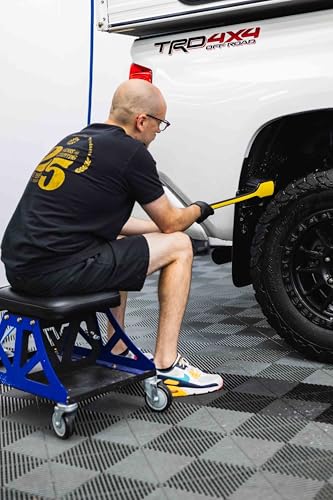 Detail Factory - Fender Well Brush - Ergonomic ProGrip Handle, Stiff Synthetic Bristles, Ergonomic Design, Clean Your Wheel Wells with Ease - Live Wire - color: Live Wire