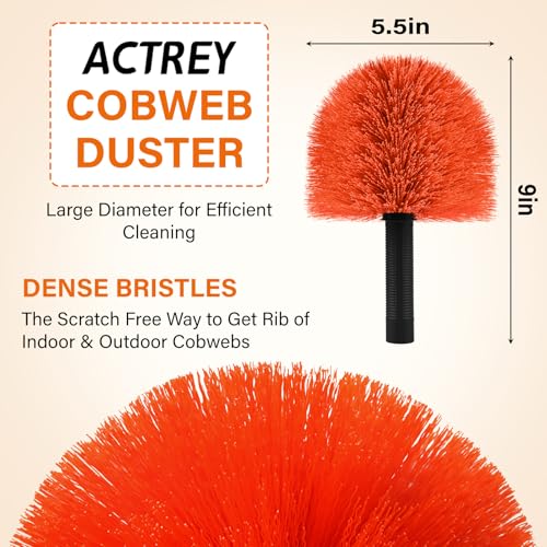 Feather Dusters,Cobweb Duster with 5-20FT Extension Pole | Spider Web for Outdoor & Indoor Web Cleaning | Soft Bristle | Lightweight Extendable Handle | 3/4" Standard Acme Threaded Fits Cleaner Tool - size: 20 FT(Reach 26FT)