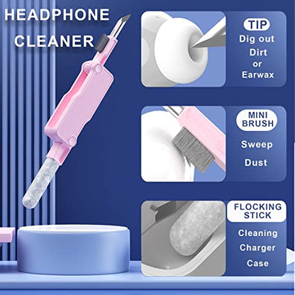 Electronics Cleaner Kit. Keyboard Brush, Airpod Cleaning Tool, Phone Screen Cleaner. for Computers, MacBooks, Laptops, Airpods Pro, Headphones. - color: gray
