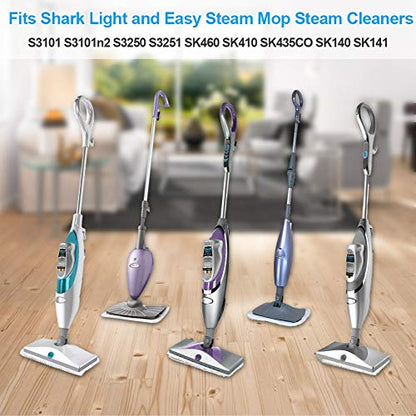 Fushing 7Pcs Steam Mop Pads, Washable Microfiber Cleaning Steamer Replacement Pads for Shark Steam & Spray Mop S3101 S3251 SK460 SK410 S3101n2 S3250 SK435CO SK140 SK141,White - color: White