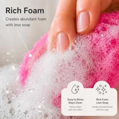 Kitchen Scrub Sponge 8 Pack — LOYK Non-Scratch Dish Sponge, Korean Bubble Mesh, Rich Foam Reusable Cleaning Scrubber for Dishes Pots Pans, Multicolor Set