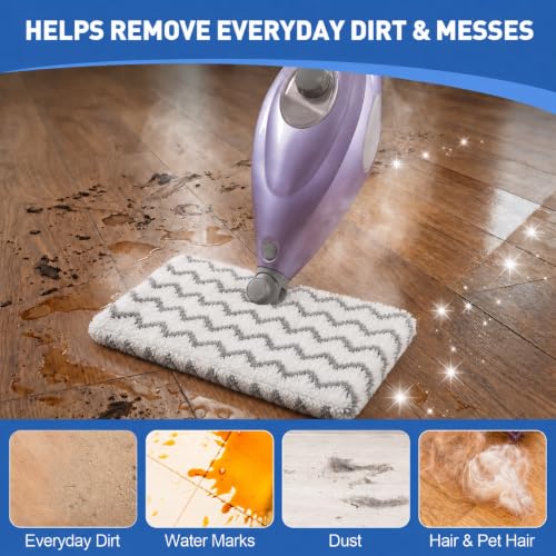 3 Pack Steam Mop Replacement Pads, Microfiber Steam Mop Pads with Scrub Strips, Compatible with Shark Steam Pocket Mop S3500 Series (S3501, S3601, S3901), Washable Pads for Sealed Hard Floors - color: White Scrub Stripe 3 Pack