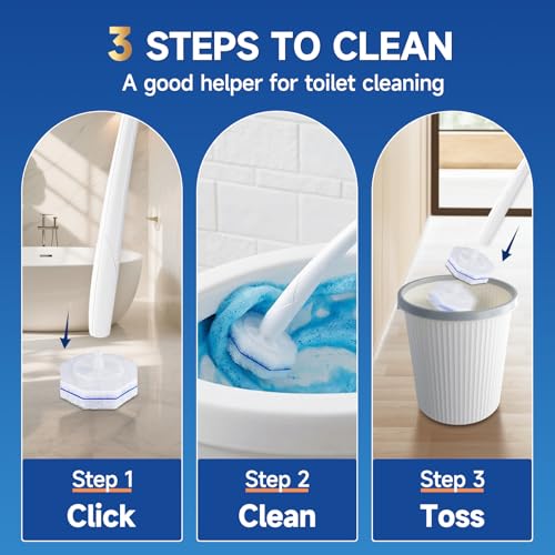 100 Count Toilet Wand Refills Compatible for Clorox, 5X Cleaning Power Toilet Bowl Wand Refills & High-Density Disposable Toilet Brush Scrubber - No Falling Apart, Instant Foam Cleaning - size: 1 Count (Pack of 100)