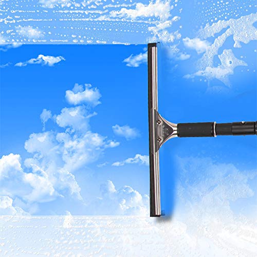 All-Purpose Shower Squeegee for Shower Doors, Bathroom, Home Office Window and Car Glass - Stainless Steel, 17.7inches