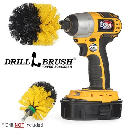Bathroom Cleaning Supplies - Bathroom Accessories for Cleaning - Shower Cleaner Brush - Glass Shower Door Brush - Bathtub Cleaning Tools - Tile Grout Cleaner - Power Cleaning Brush - Sink Scrubber - color: Yellow