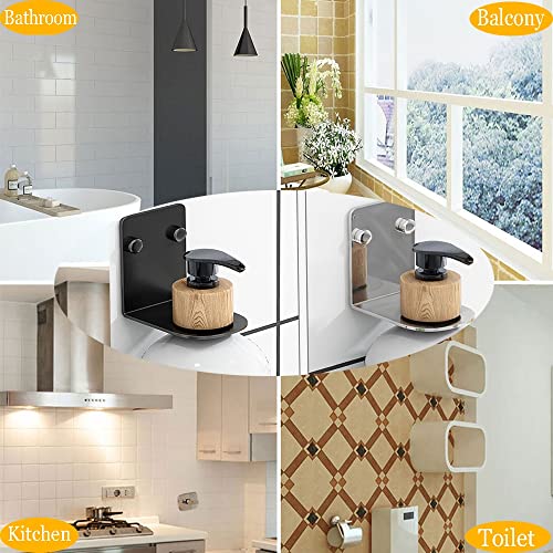 BiJun Soap Bottle Dispenser Holder Wall Mounted, Hand Pump Bottles Dispenser Stand Hanging Rack Shampoo Standing Shelf Storage Holder Bracket for Bathroom Kitchen (Silver 4 Pack) - color: Silver 4 Pack