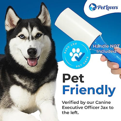 PetLovers Extra Sticky Lint Roller 6 Pack of Refills Only - No Handle Included - 90 Sheets Per Refill 540 Sheets Total - size: 90 Sheets (Pack of 6)