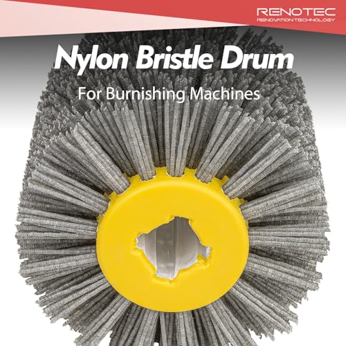 Nylon Bristle Drum, Grit 180, 4.33" x 4", 110x100mm, Scale and Rust Stripping, for Burnishing Polishing Machine - style: Nylon Bristle Drum #180