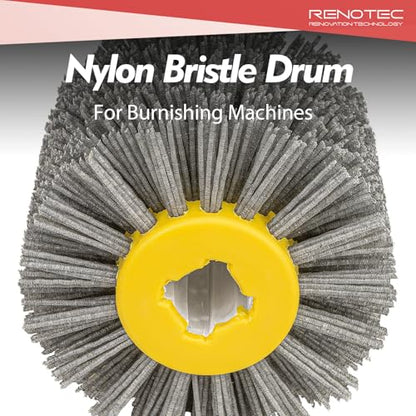 Nylon Bristle Drum, #60, Scale and Rust Stripping, 4.33" x 4", 110x100mm, for Burnishing Polishing Machine - style: Nylon Bristle Drum #60