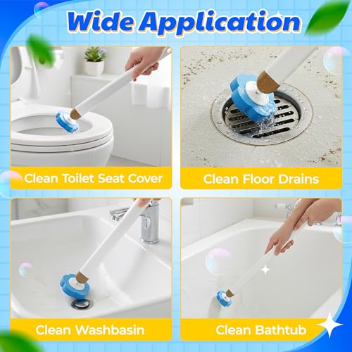 Toilet Bowl Wand Refills - 60 Count Disposable Replacement Brush Heads, Household Bowl Cleaners Refill Pads, Toilet Sponge Brush Scrubbers Cleaning Supplies for Home Washing Bathroom Bathtub - style: 60 Count Refills