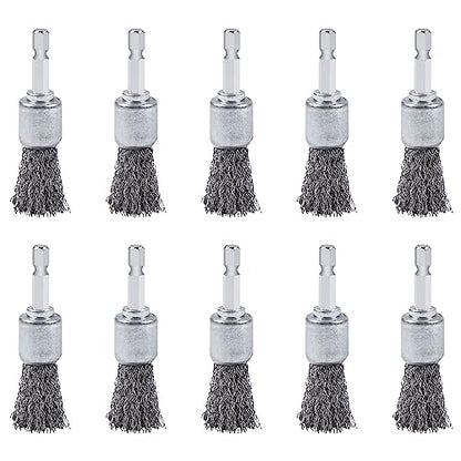 10PCS Wire Brush for Drill, High Carbon Steel Wire Drill Brush Wire Brush, Metal Wire Brush for Drill with 1/4" Hex Shank, Skilled in Handling Metal & Nonmetal Surfaces - style: wire brush