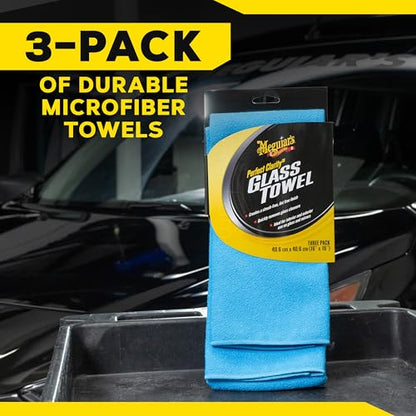 Meguiar's X190300 Perfect Clarity Glass Towels, Streak Free and Lint Free Finish -3 Pack - style: Clarity Glass Towel