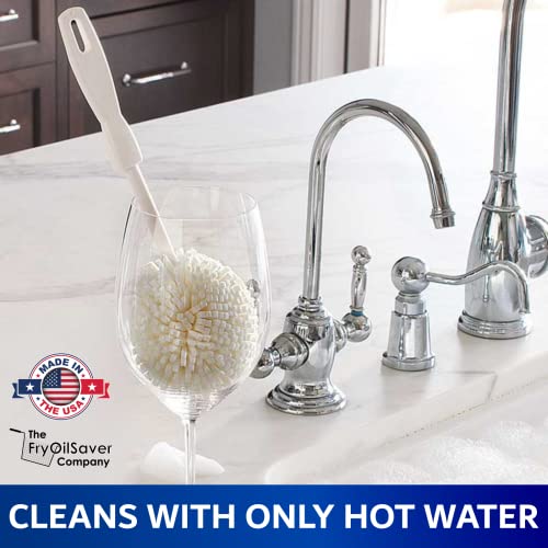 Foam Goblet Wine Glass Cleaner Brush - Foam Wine Glass Brush Cleaner - Non-Scratch & Soft Bristles for Wide Neck Glasses - Dishwasher Safe - For Home, Hotel, Restaurant, Bar - by FryOilSaver Co. B232C - size: Goblet