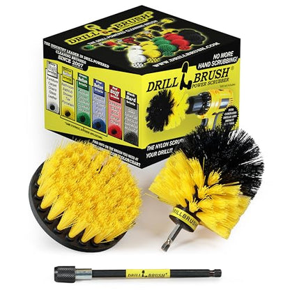 Bathroom Accessories - Shower Cleaner Tools - Toilet Brush- Grout Cleaner Brush - Carpet Cleaner Brush - Tile Cleaning Brush Kit - Bathtub Scrubbing Brush - Bathroom Mirror Cleaning Kit for Home Use - color: Yellow