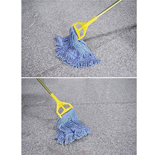 String Mop Heads Replacement Heavy Duty Commercial Grade Blue Cotton Looped End Wet Industrial Cleaning Mop Head Refills (1, Medium) - color: 1 Piece Pack, size: Medium (Pack of 1)