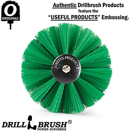 Drillbrush Kitchen Cleaning Supplies - Household Cleaners for Drill - Home Kitchen Scrubbing - Stove Cleaning Tool - Oven Door Cleaner - Pots and Pans Scrubber - Frying Pan Scrubber - Sink Scrub Brush - color: Medium-green