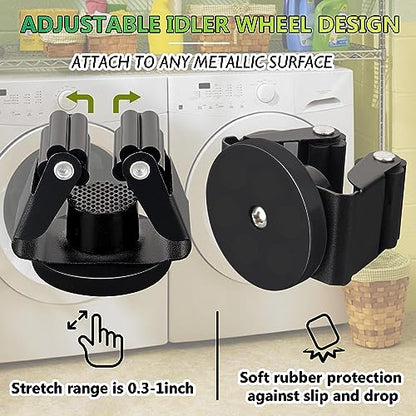 ULIBERMAGNET Magnetic Mop Broom Holder,Heavy Duty Movable Magnetic Broom Holder Rack,Anti-slip Wall Mounted Utility Storage Mop Shovel Hanger for Garage, Kitchen, Laundry, Garden(8 Pack/Black) - style: 12LB 8PCS Magnetic Mop Holder