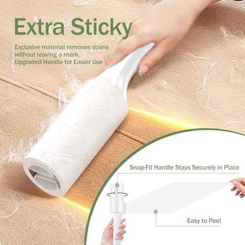 Extra Sticky Lint Roller for Pet Hairs 100 Sheets Lint Rollers with Reinforced 1 Handles and Tough Paper - size: 100Sheets