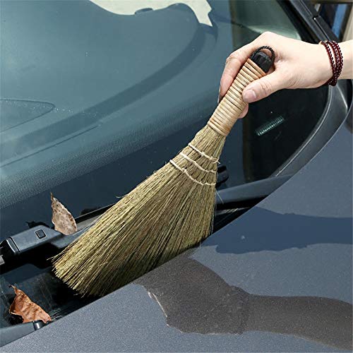 Handmade Straw Brooms for Sweeping, Natural Soft Straw Broom for Cleaning Indoor-Outdoor, Office, Sofa, Floor Car, Decor Idea -12 X 8 Inches (2 PCS)
