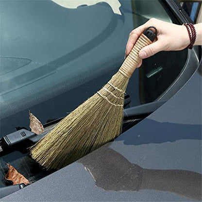 Handmade Straw Brooms for Sweeping, Natural Soft Straw Broom for Cleaning Indoor-Outdoor, Office, Sofa, Floor Car, Decor Idea -12 X 8 Inches (2 PCS)
