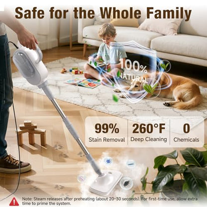 Steam Mop, 13-in-1 Powerful Handheld Steam Cleaner with 13 Accessories, 500ML Removable Tank, 23FT Power Cable, Detachable Steam Mops for Floor Cleaning, Tiles, Windows, Tile Grout, Carpets, Furniture