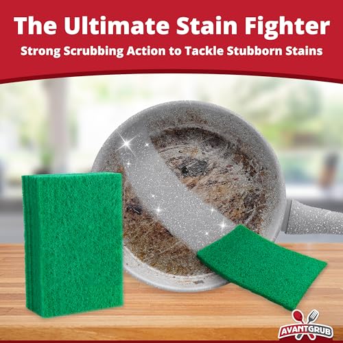 Heavy-Duty Scour Pad 60 Pack: High Abrasive Rating for Intense Scrubbing. 3.5 x 6. Best Used for Baked-On Messes. Restaurant & Commercial-Grade Scouring Pads. Bulk Wholesale Pack. - size: 60 Pack