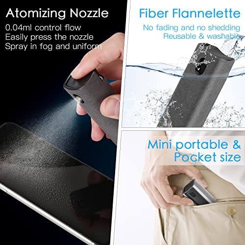AKARY Screen Cleaner - All in One Touchscreen Mist Cleaner, Fingerprint-Proof for Phones, Pads, Laptops & Monitors (Black) (Screen Cleaner (Black)) - size: Screen Cleaner