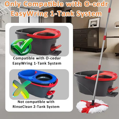 3 Pack Mop Refill Replace Heads Compatible with O-Cedar Easywring Spin Mop Head Replacement Refills for Ocedar, Microfiber Refills, Triangle Head Cover Base, Machine Washable and Easy-to-Replace