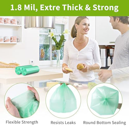 Kitchen Trash Bags 13 Gallon: Biodegradable Tall Kitchen Garbage Bags Strong Unscented Recycling Bags for Home/Office (Green, 80 Counts) - color: 13Gal-Green-80pcs