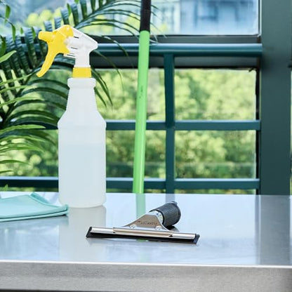 Restaurantware-Clean Tek Professional 5.91 Inch Window Squeegee, 1 Cleaning Squeegee with Rubber Blade - No-Slip Handle, Clean Mirror Or Car Windshield, Stainless Steel Wiper for Glass Door - size: 6", style: Stainless Steel, with Black Rubber Grip