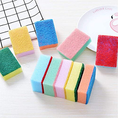 Colorful Dish Sponge for Kitchen, Set of 10 Non Scratch Kitchen Dishwashing Sponge Dual Sided Heavy Duty Kitchen Sponges for Dishes