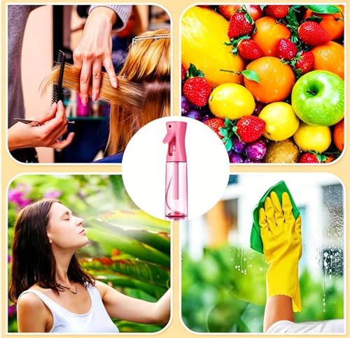Spray Bottle For Hair,Continuous Spray Bottle, Empty Spray Bottles – Recycled Hair Misting Sprayer for Styling, Cleaning, Plants, Barbers (Pink) - color: Pink
