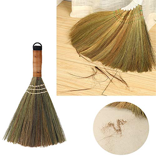 Handmade Straw Brooms for Sweeping, Natural Soft Straw Broom for Cleaning Indoor-Outdoor, Office, Sofa, Floor Car, Decor Idea -12 X 8 Inches (2 PCS)