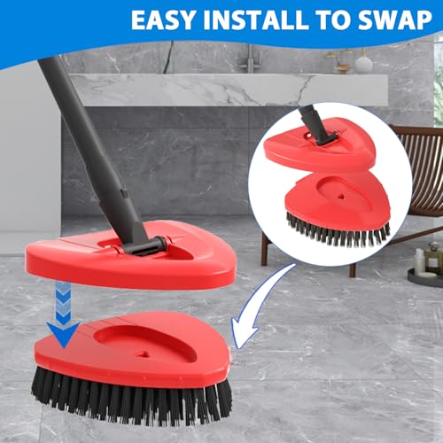 Upgraded Spin Mop Replacement Scrub Brush Heads Compatible with Ocedar EasyWring 1 Tank,Full Bristle Scrubber Replace Great for Kitchen, Bathroom, Pools,Deck Hard Floor Cleaning - color: Gray (1 Pcs for Easywring)