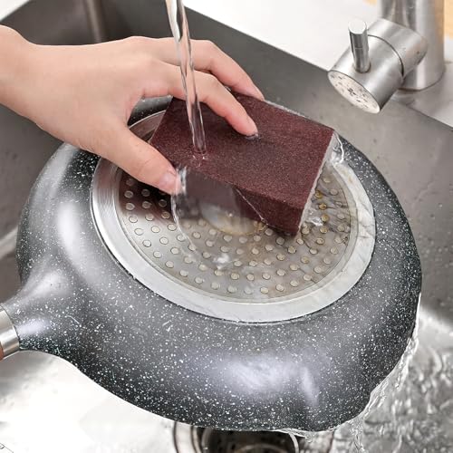 1 Pack Nano Carborundum Emery Sponge Pads for Cleaning Rust from Pots, Pans, Oven, Grill, Sink, Stains, Scouring Brush Tool for Kitchen Scrub Without Fiberglass