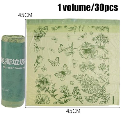 300 Count No-Tear Large Trash Bags Drawstring - Extra Thick Green Large Garbage Bags Unscented Strong Plastic Waste Basket Liners for Kitchen Car Office (45x45cm)