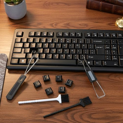4 PCS Keycap Puller Switch Puller Keyboard Cleaning Kit, Key Cap Removal Tool with Keyboards Cleaning Brush for Mechanical Keyboards, Metal Materialkey Removal Tool