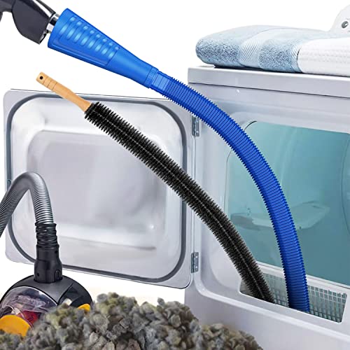 Sealegend 2 Pieces Dryer Vent Cleaner Kit, Dryer Lint Vacuum Attachment with Dryer Lint Remover Brush for Power Washer and Dryer Vent Vacuum Hose (Deep Blue) | Dryer Lint Remover Brush,Dryer Vent Vacuum Hose Cleaner Replacement Parts - color: Deep Blue
