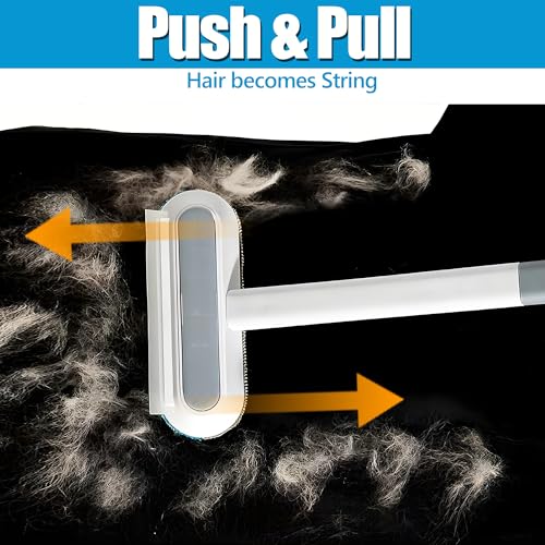 Magic Pet Hair Remover for Dog Cat Owner 2 Pieces, TikTok 4 in 1 Multifunctional Pet Hair Removal Tool for Couch Furniture Carpet Clothing, Reusable Washable Broom Brush for Window Tile Lint Cleaning
