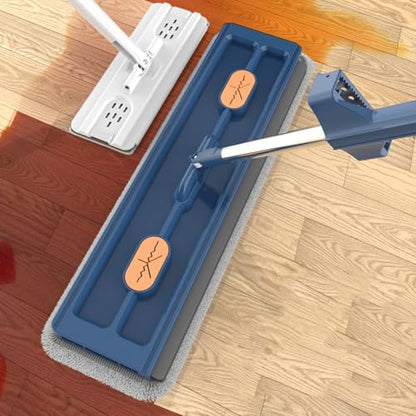 /Streamline Mop, 2024 Large Flat Floor Mop and Bucket, Strealinem Mop with 6 Washable Microfiber Pads, Independent Drainage Scraper, 360 Rotating, Wet and Dry Use, Floor Cleaning System Blu - color: Blue a