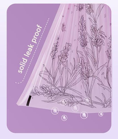200pcs 2.6 Gallon Small Trash Bags Tearing-Free Drawstring for Bathroom Office Home Bedroom Trash Can with Purple Lavender Printed Garbage Basket Bags (2.6 Gallon Purple, 200 Count) - size: 1 Count (Pack of 200)
