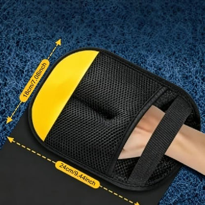 Pet Hair Remover Glove for Dogs and Cats - Reusable Electrostatic Hair Removal Mitt for Furniture, Couch, Carpet, Car Seat, and Clothing (Black Yellow, 1 Pack)