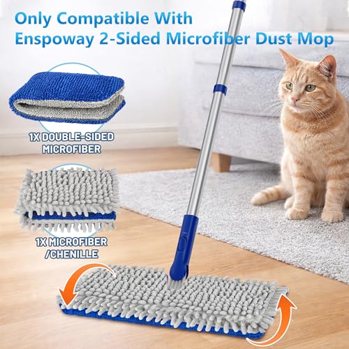 Reusable Mop Pads for Enspoway Dust Mop - Double-Sided Microfiber Chenille Refills for Kitchen Bathroom Tile Cleaning - Washable Absorbent Pads for Hardwood Laminate Floor Cleaning Only for B0FRDZDTMP - size: 15" Mop Pads