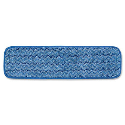 Rubbermaid Commercial Products Mop Head for Microfiber Damp Mop, 18-Inch, Blue, Heavy-Duty Single Sided Cleaning Cloth for Hardwood/Tile/Laminated Floors in Kitchen/Lobby/Office - style: Reusable Microfiber Blue - 1ct