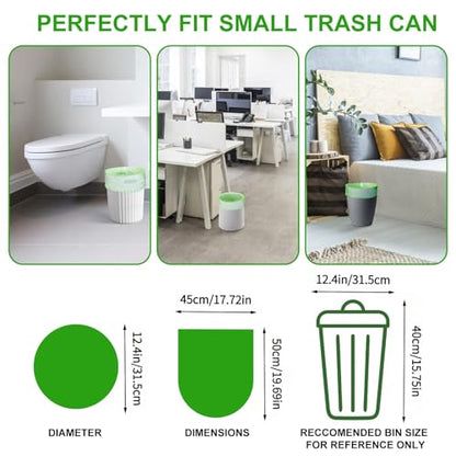 4 Gallon Biodegradable Compostable Small-Trash-Bags - Green Small Garbage Bags For Bathroom Can 100 Count Unscented Little Waste Basket Kitchen Office Car Tiny Liners Bulk Strong Thick Inwaysin - style: 4Gal-Green100