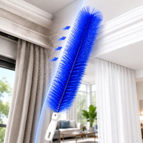 Fan Cleaning Brush, Bendable Microfiber Head Reusable Dust Remover, 2026 Upgrade Fan Cleaner Tool for Electric Fans, Air Conditioner, Home & Car Vents, Curtains Cleaning (1, Blue) - color: Blue