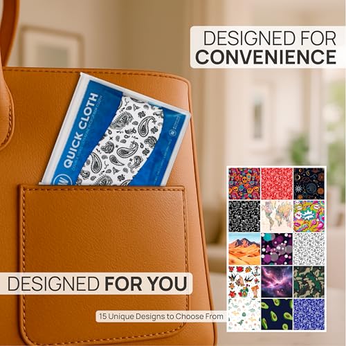 Microfiber Wholesale Quick Cloth Glasses Cleaning Cloths–8x8 Paisley White 1-Pack with Case | Double-Sided Lens Cleaner Eyeglasses, Camera, Screens & Glass | Reusable Microfiber Glass Polishing Cloths - color: White Paisley, size: 8"x8"