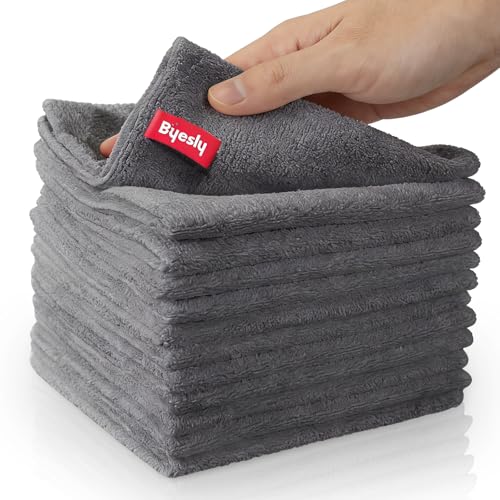 12-Pack Microfiber Cleaning Cloth, 11.5x11.5 Microfiber Towels for Cars, Dishes & House, for Detailers, Chefs & Efficient Home | Scratch-Free, Lint-Free, Ultra Absorbent(Grey) - color: Grey