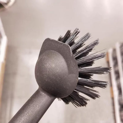2 Pcs Scrub Brush with Handle 11'' Dish Scrubber Brush Kitchen Sink Brush Black Long Handle Dish Cleaning Brush for Kitchen Dishes Pot Sink Cleaning,Black - color: Black