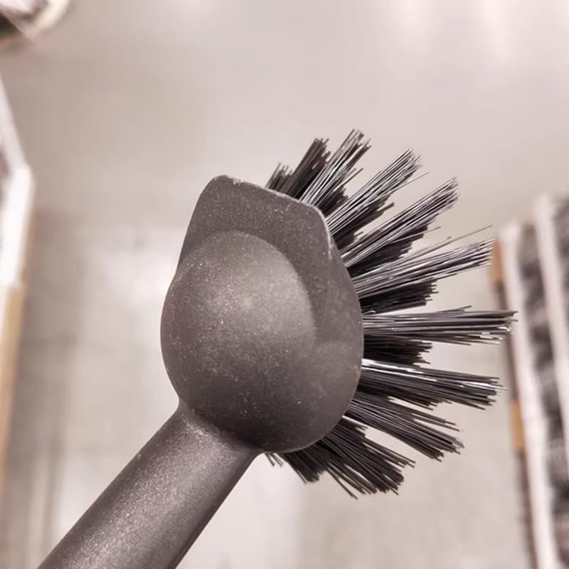 2 Pcs Scrub Brush with Handle 11'' Dish Scrubber Brush Kitchen Sink Brush Black Long Handle Dish Cleaning Brush for Kitchen Dishes Pot Sink Cleaning,Black - color: Black